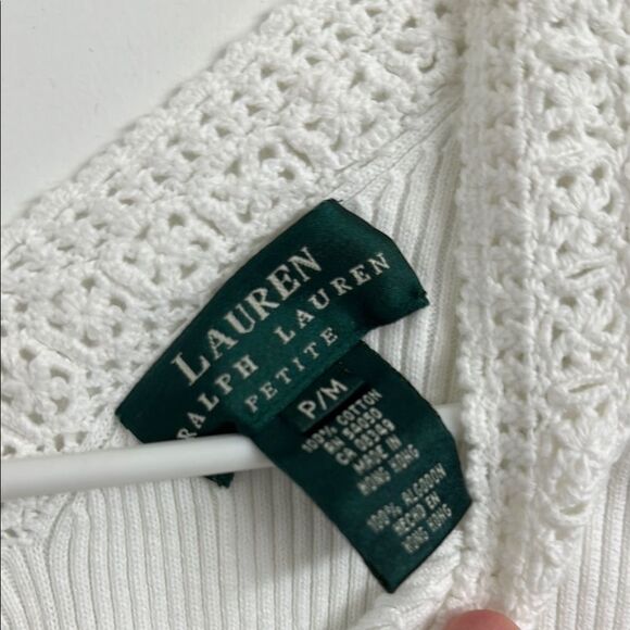 Lauren Ralph Lauren White Ribbed Knit Sweater Top - Send Me An Offer! - Picture 3 of 6